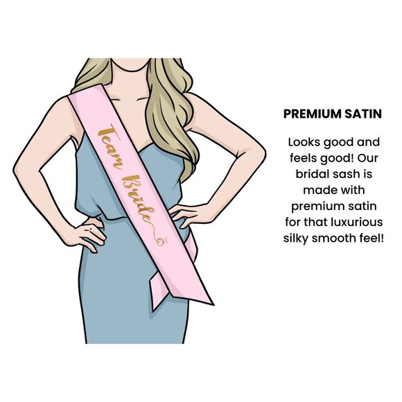 Boomba "Bride To Be" White and Gold Satin Bridal Sash NWT - Picture 7 of 8